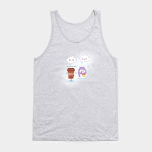 Coffee and Cat is The Best Companion on Winter Tank Top